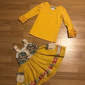 “Sweet Honey” dress with layered shirt size 2